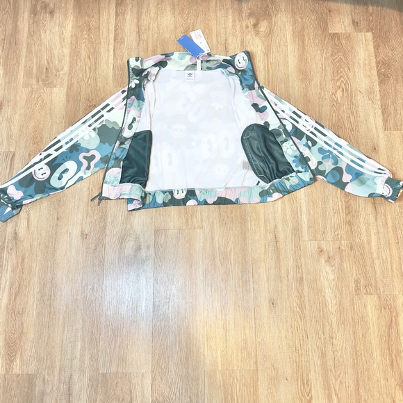 Adidas Originals Hattie BB Track Jacket Multicolor Camo Smiley Print Women’s M - Picture 3 of 12